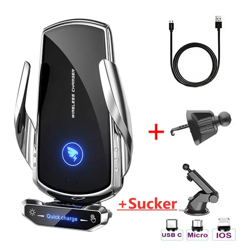 Cargador Inalámbrico Magnético 15W para Auto — Soporte iPhone, Samsung, Xiaomi
