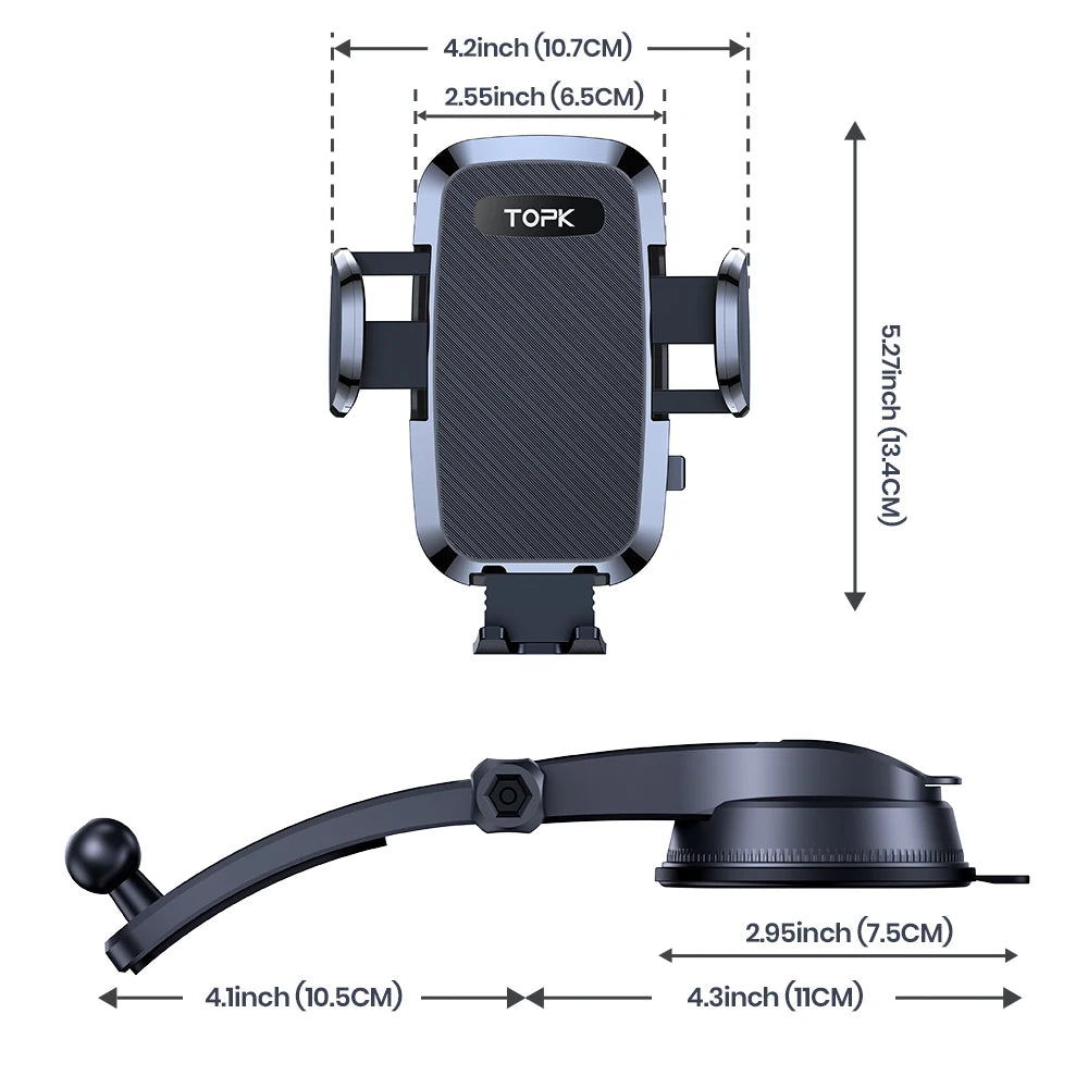 Soporte para Teléfono de Auto TOPK — Gravedad y Mag-Safe, Universal