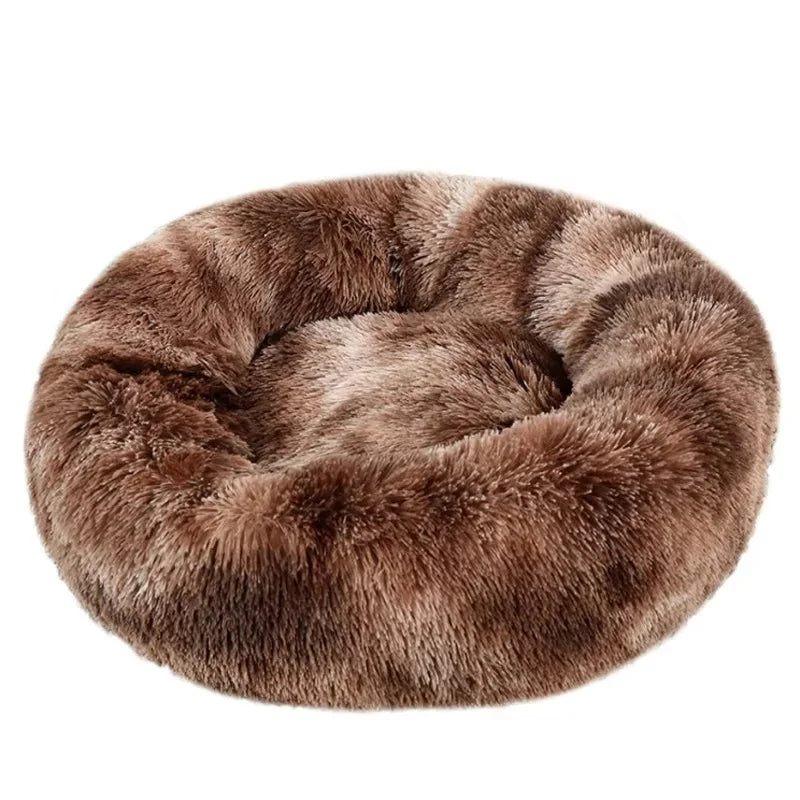 Cama Redonda de Felpa para Mascotas — Lavable, Tallas S a XL
