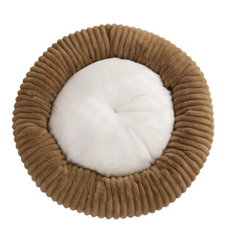 Nido de Lujo para Mascotas — Cama Circular de Felpa Gruesa