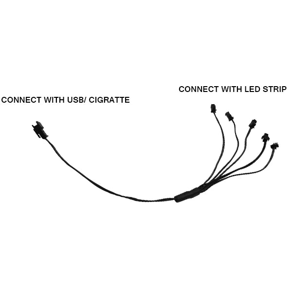 Tira LED 1M para Interior Auto - Luz Neón Flexible con Controlador USB DIY