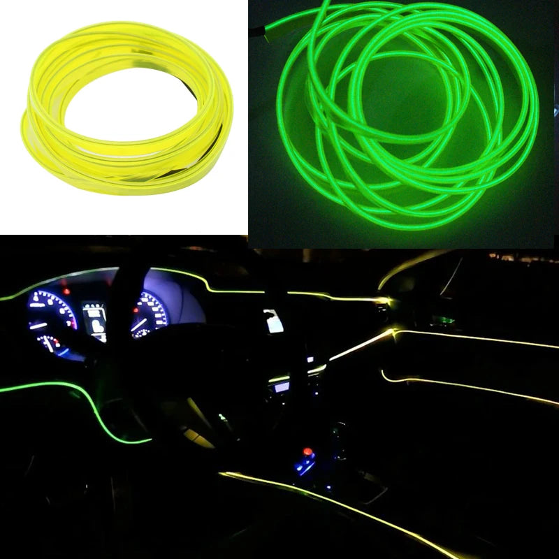 Tira LED 1M para Interior Auto - Luz Neón Flexible con Controlador USB DIY