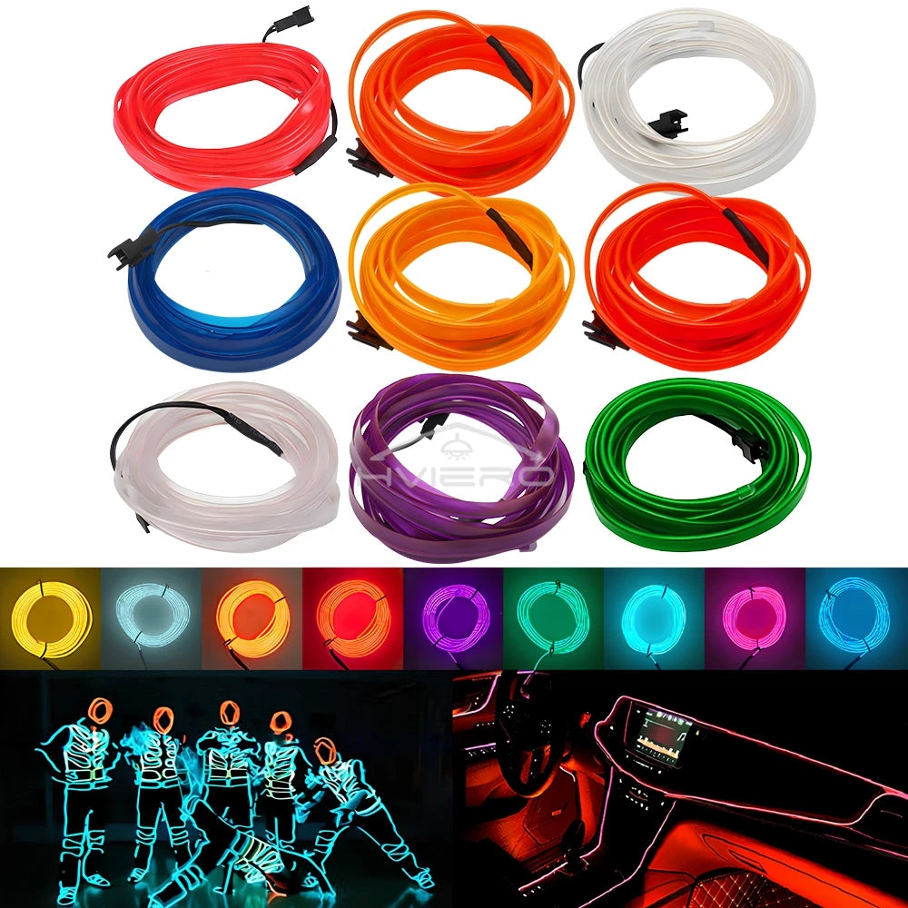 Tira LED Interior Auto 1M-5M - Luz Neón Flexible USB Decorativa