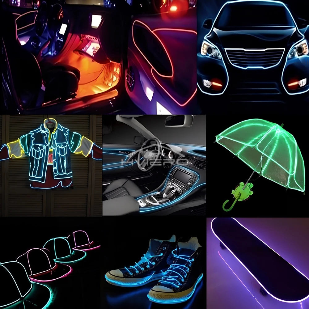 Tira LED Interior Auto 1M-5M - Luz Neón Flexible USB Decorativa