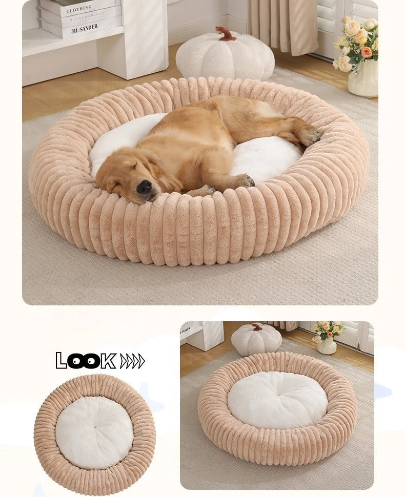 Nido de Lujo para Mascotas — Cama Circular de Felpa Gruesa