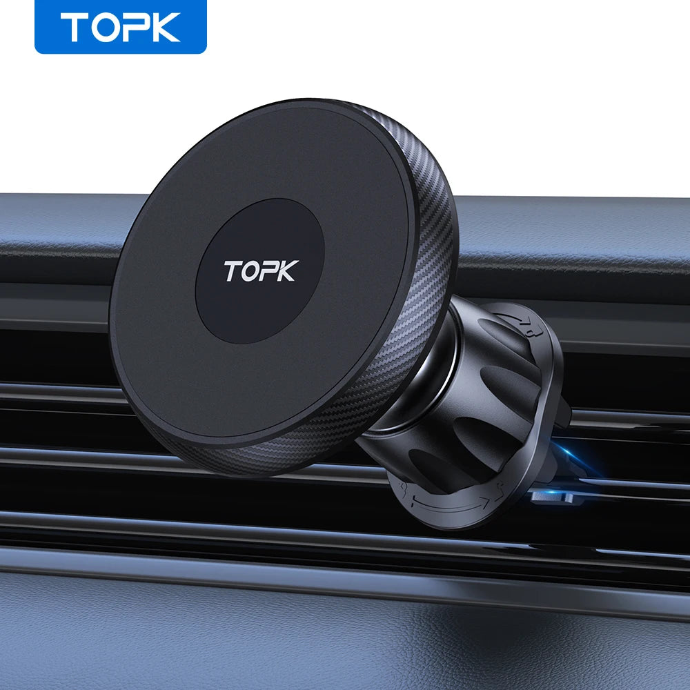 Soporte Magnético TOPK para Auto — Rejilla de Ventilación, Compatible Mag-Safe