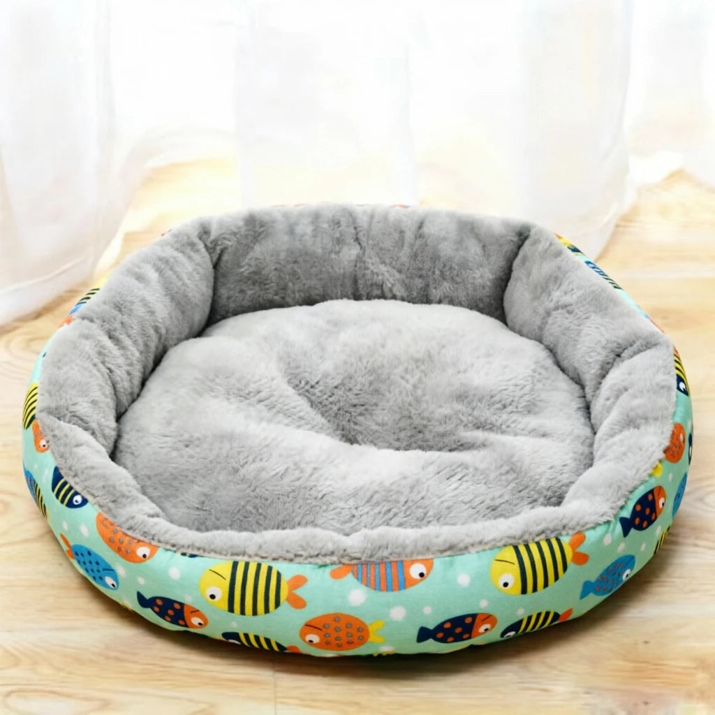 Cama Redonda de Pana para Gatos — Suave y Cálida