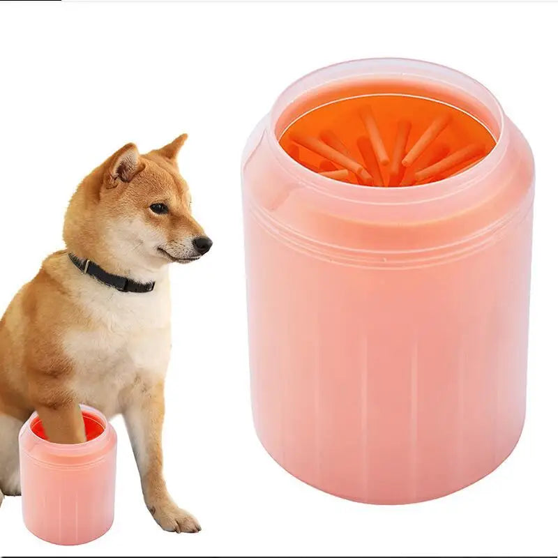 Limpiador de Patas para Perros y Gatos | Silicona Suave con Cubo Secador