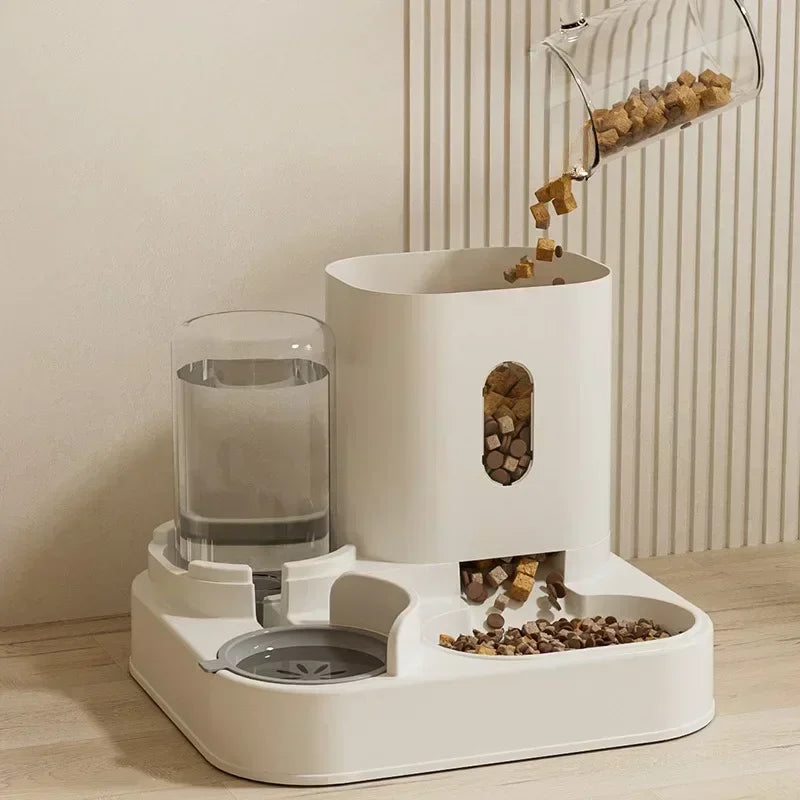 Comedero Automático para Gatos y Perros | Dispensador con Fuente de Agua 2L