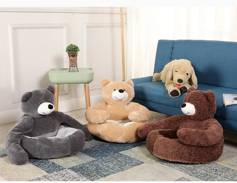Cama Ultra Suave para Mascotas — Diseño Oso Abrazo | Perros y Gatos 🐻