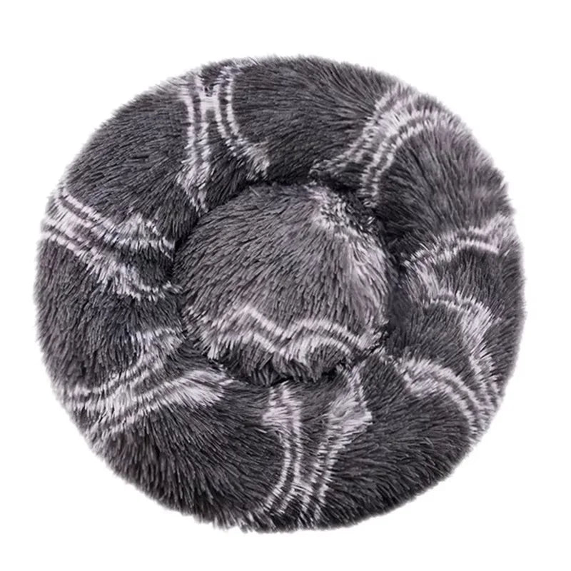 Cama Redonda de Felpa para Mascotas — Lavable, Tallas S a XL