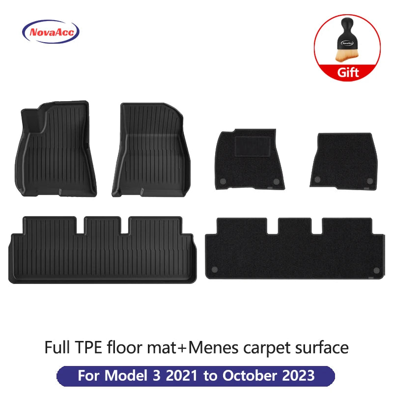 Alfombrillas TPE para Tesla Model Y/3 2021-2024 LHD - Todo Clima