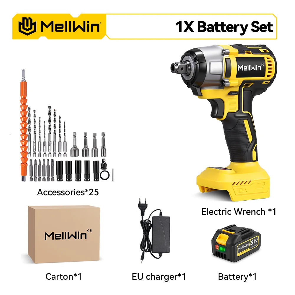 Llave Eléctrica 3 en 1 Sin Escobillas 520 N·m — Llave de Impacto + Destornillador + Taladro, Compatible Makita 18V