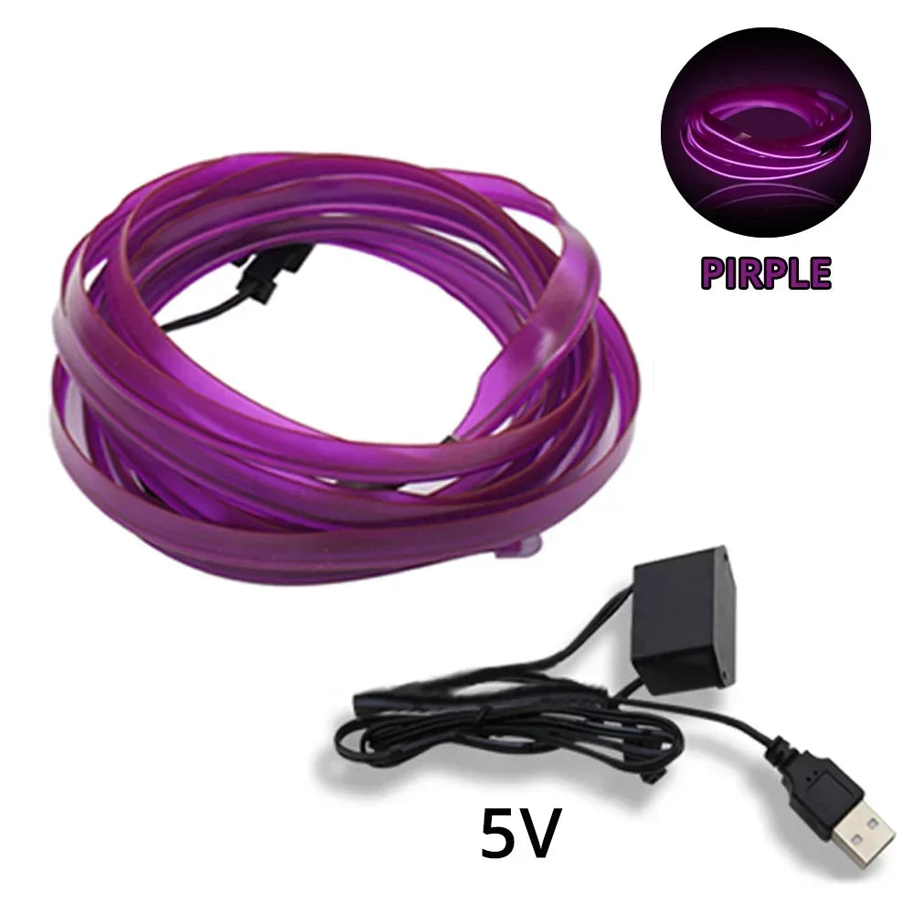 Tira LED Interior Auto 1M-5M - Luz Neón Flexible USB Decorativa