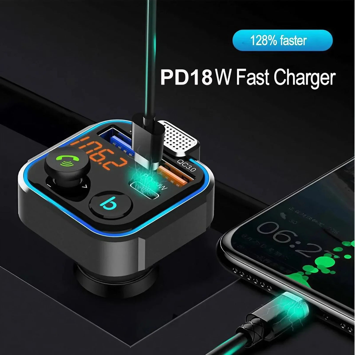 Cargador USB Dual para Auto 3.1A con Pantalla LCD — Voltímetro 12V/24V