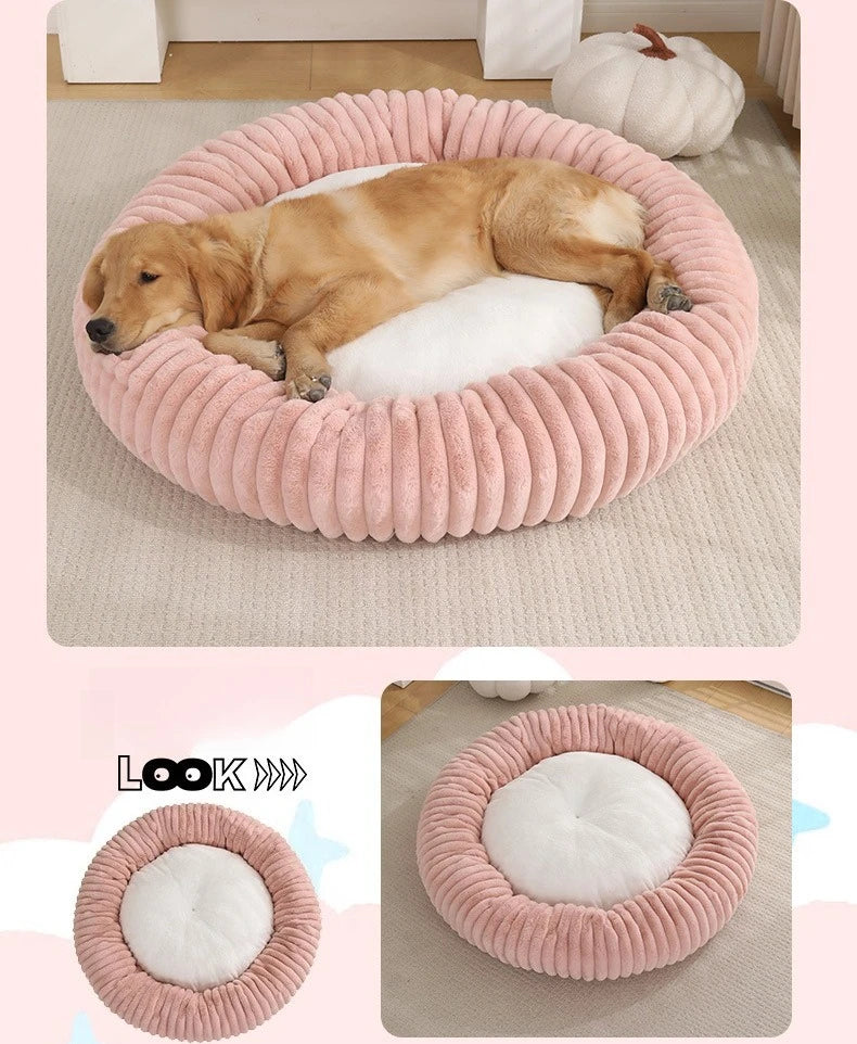 Nido de Lujo para Mascotas — Cama Circular de Felpa Gruesa