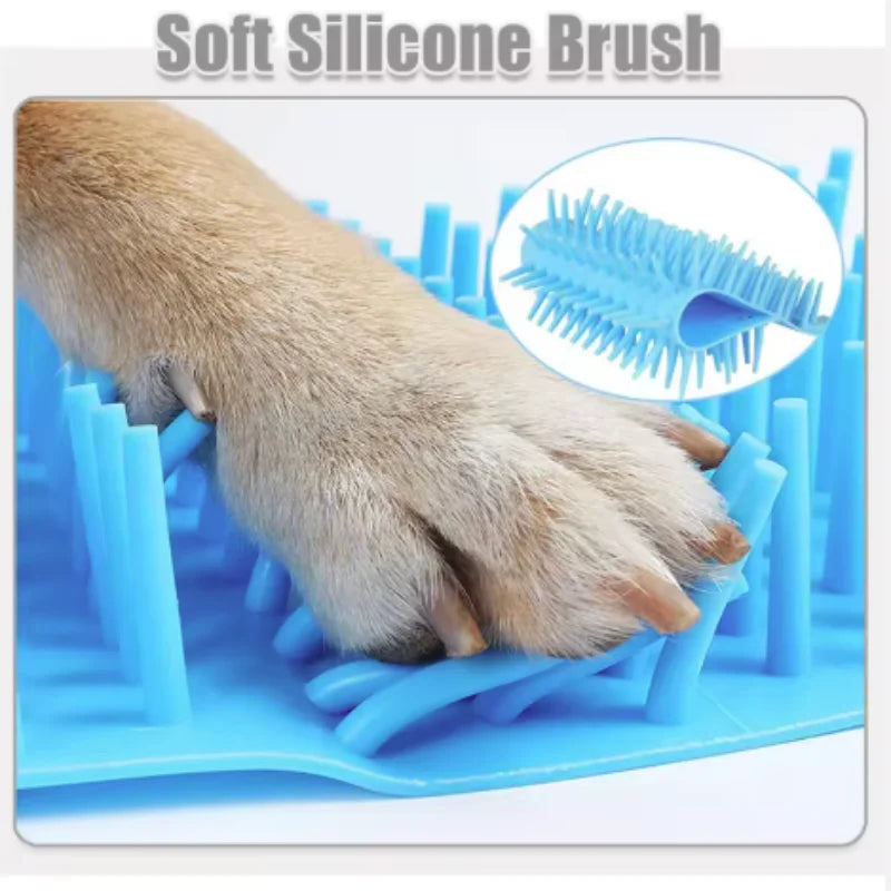Limpiador de Patas para Perros y Gatos | Silicona Suave con Cubo Secador