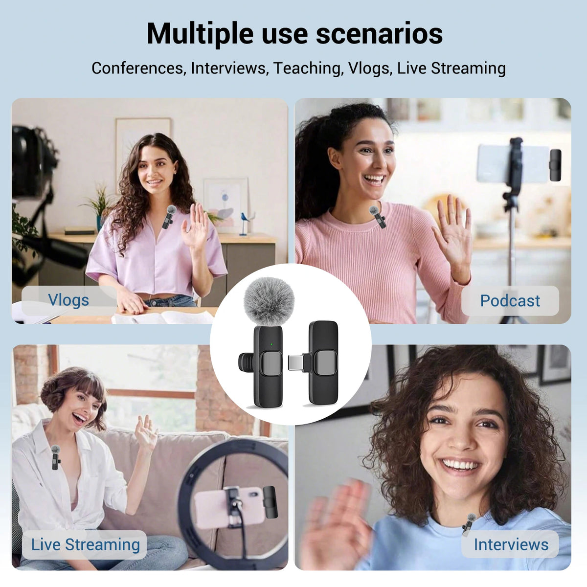 Micrófono Lavalier Inalámbrico Profesional — Plug & Play Tipo-C