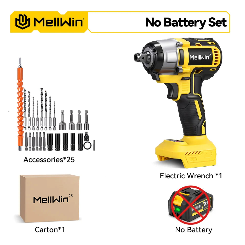 Llave Eléctrica 3 en 1 Sin Escobillas 520 N·m — Llave de Impacto + Destornillador + Taladro, Compatible Makita 18V
