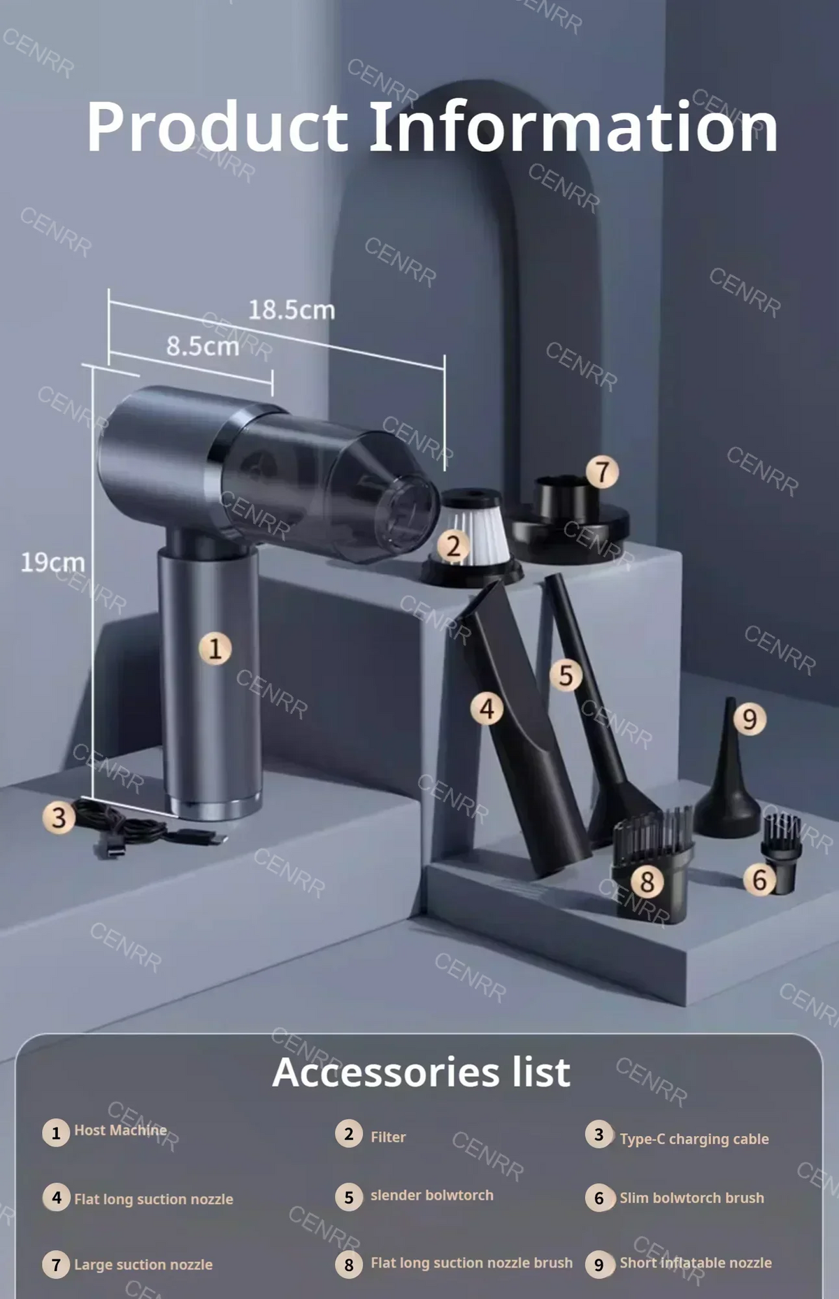 Aspiradora Portátil para Auto — Inalámbrica, Compacta y Recargable