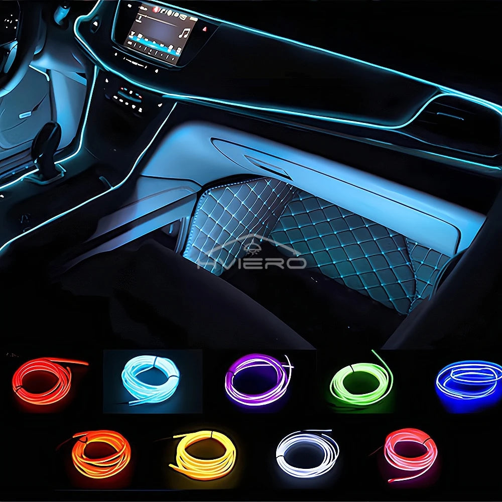 Tira LED Interior Auto 1M-5M - Luz Neón Flexible USB Decorativa