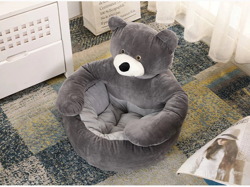 Cama Ultra Suave para Mascotas — Diseño Oso Abrazo | Perros y Gatos 🐻