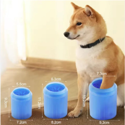 Limpiador de Patas para Perros y Gatos | Silicona Suave con Cubo Secador