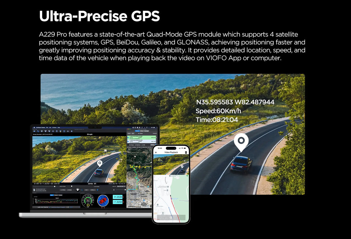 Cámara para Auto VIOFO 4K HDR WiFi — Modo Estacionamiento 24H
