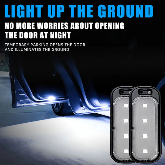 Luz de Bienvenida LED para Puerta de Auto — RGB, Inalámbrica, Anticolisión