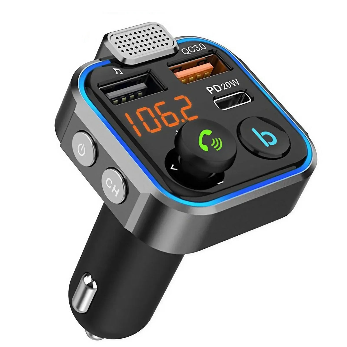 Cargador USB Dual para Auto 3.1A con Pantalla LCD — Voltímetro 12V/24V