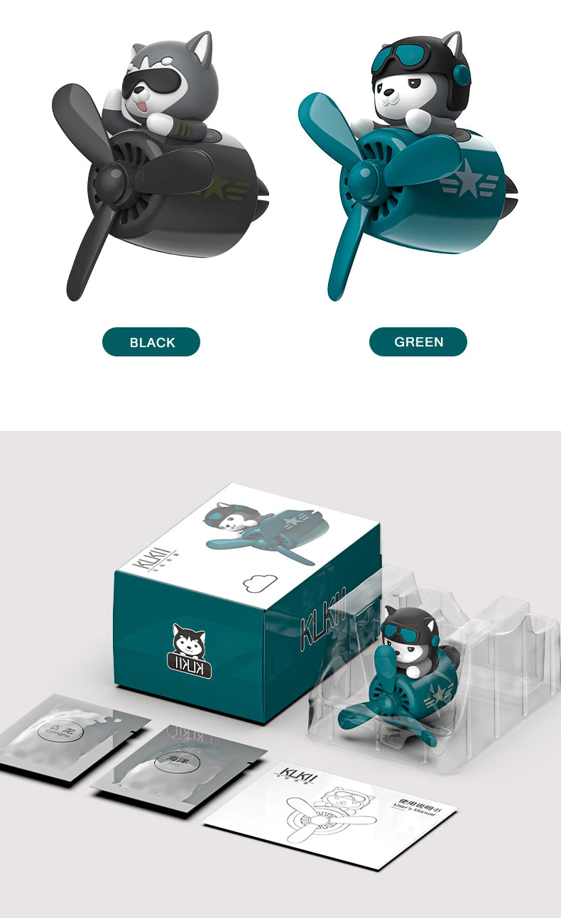 Ambientador Decorativo para Auto — Difusor de Perfume con Clip, Diseños Husky, Oso, Perro