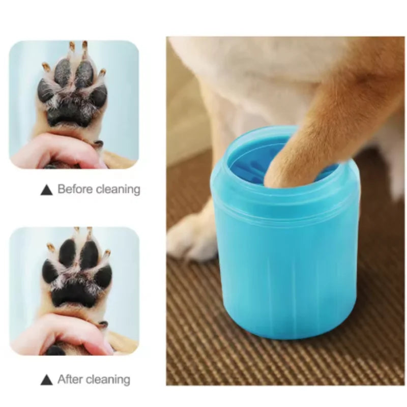 Limpiador de Patas para Perros y Gatos | Silicona Suave con Cubo Secador