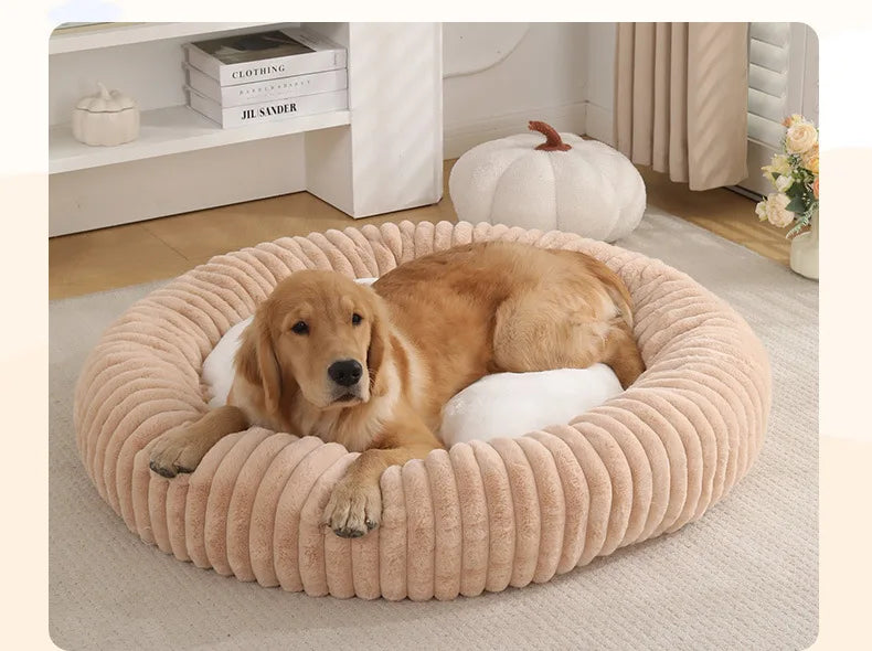 Nido de Lujo para Mascotas — Cama Circular de Felpa Gruesa