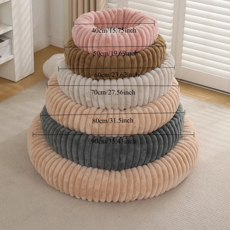 Nido de Lujo para Mascotas — Cama Circular de Felpa Gruesa