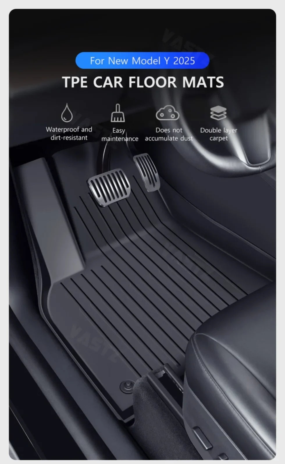 Alfombrillas para Tesla Model Y 2025+ Juniper - Maletero Impermeable