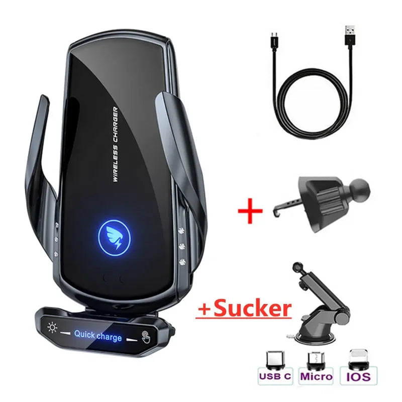 Cargador Inalámbrico Magnético 15W para Auto — Soporte iPhone, Samsung, Xiaomi