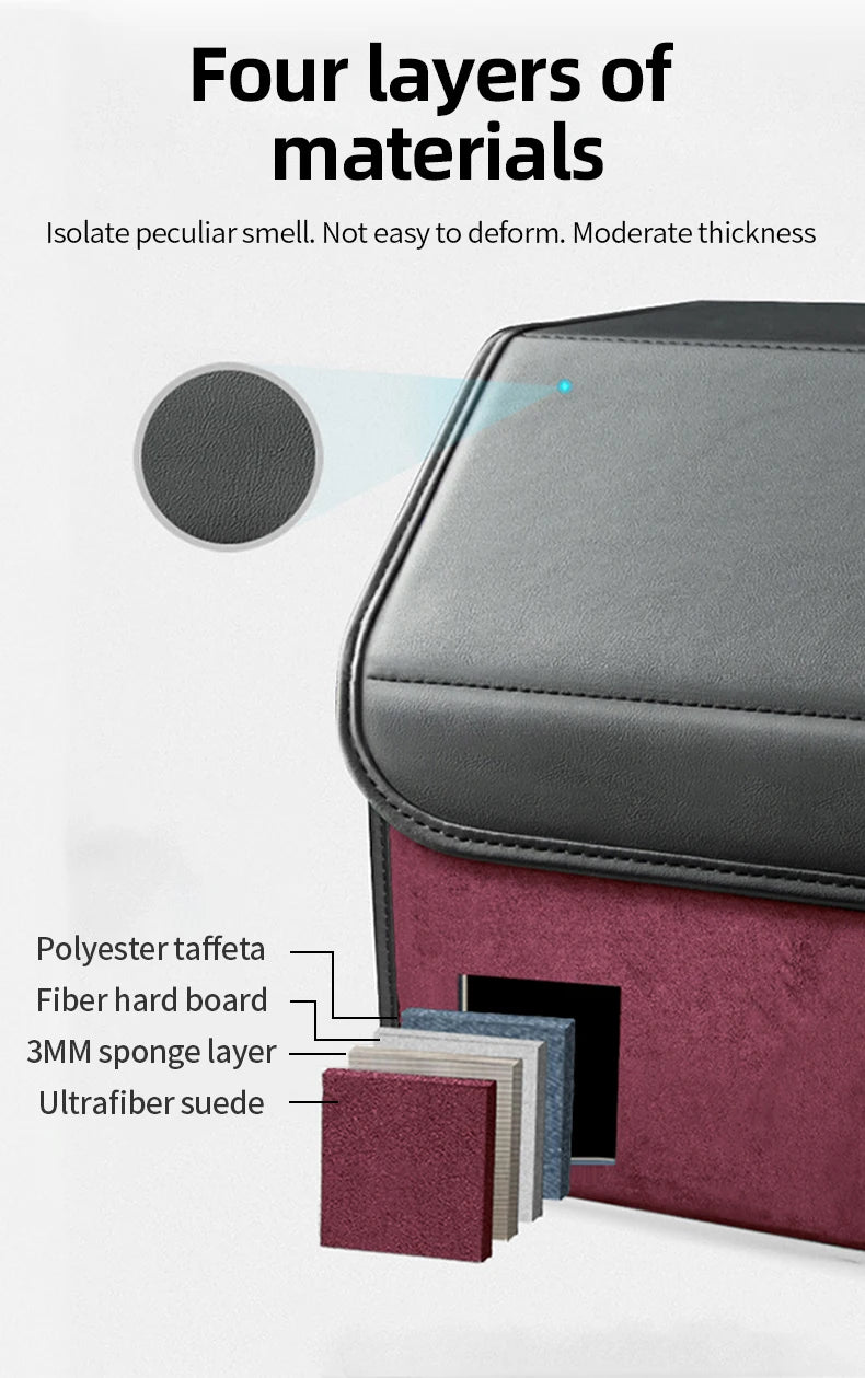 Organizador de Maletero Premium de Gamuza — Plegable, 29L / 40L / 61L