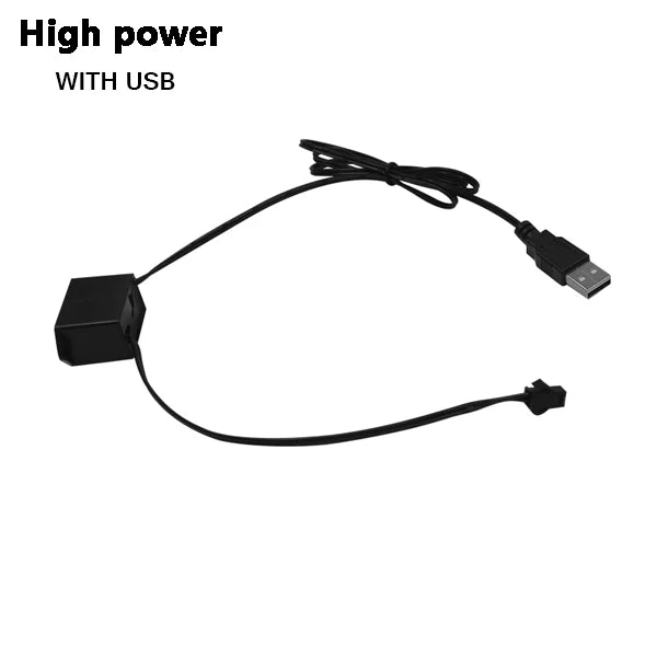 Tira LED 1M para Interior Auto - Luz Neón Flexible con Controlador USB DIY