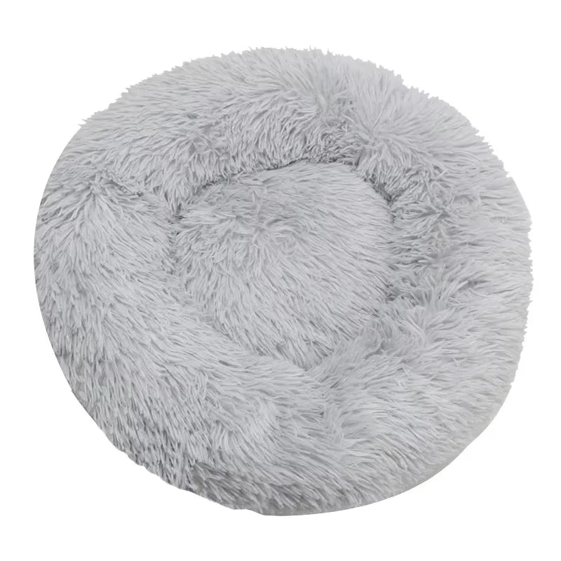 Cama Redonda de Felpa para Mascotas — Lavable, Tallas S a XL