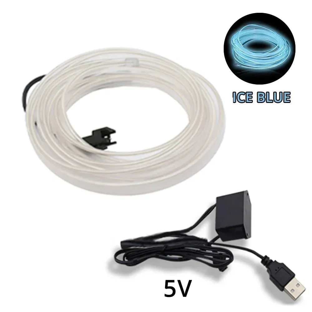 Tira LED Interior Auto 1M-5M - Luz Neón Flexible USB Decorativa