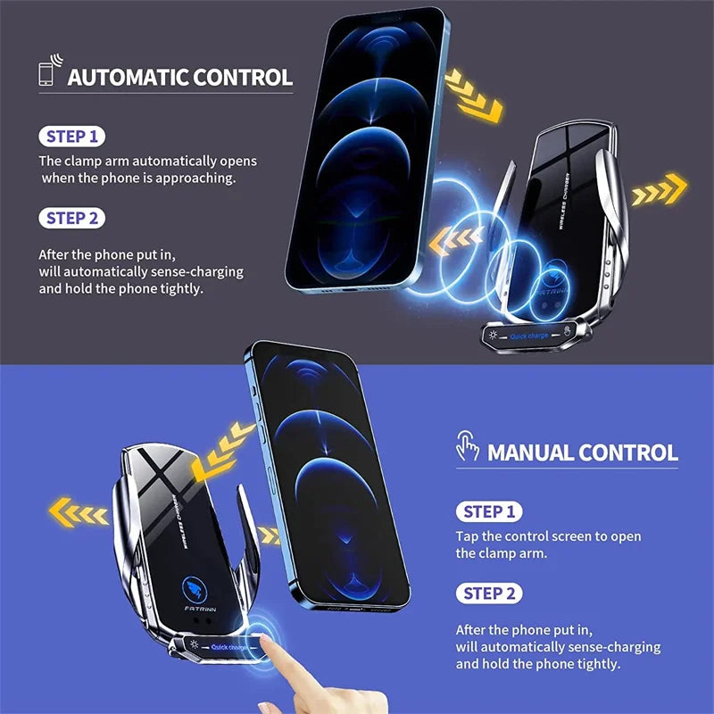 Cargador Inalámbrico Magnético 15W para Auto — Soporte iPhone, Samsung, Xiaomi