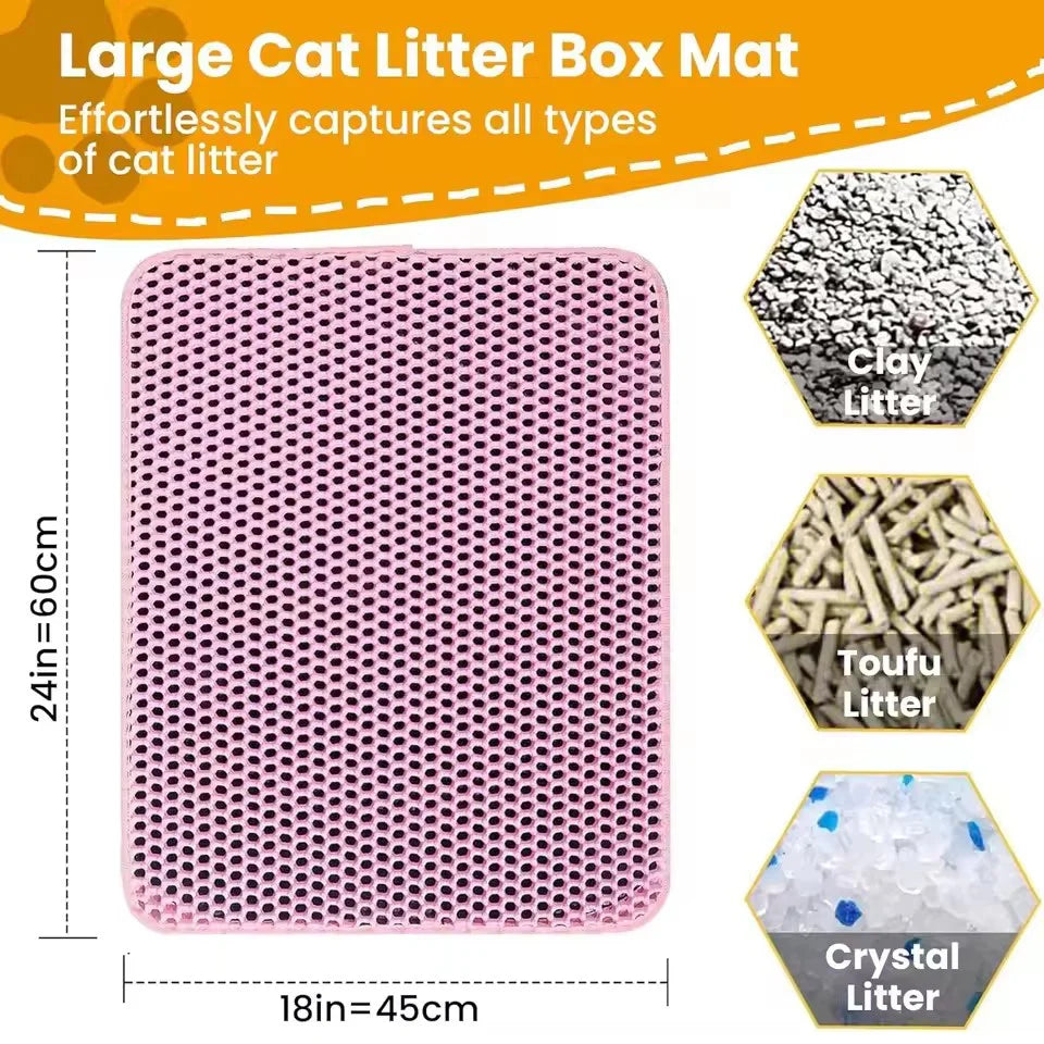 Alfombrilla Impermeable para Arenero de Gatos – Tapete Antideslizante Lavable con Doble Capa