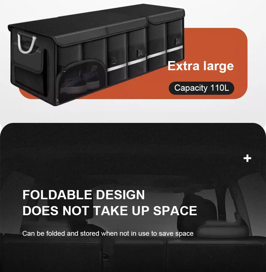 Caja Organizadora de Maletero Plegable — Tela Oxford Impermeable, 36L / 72L / 110L