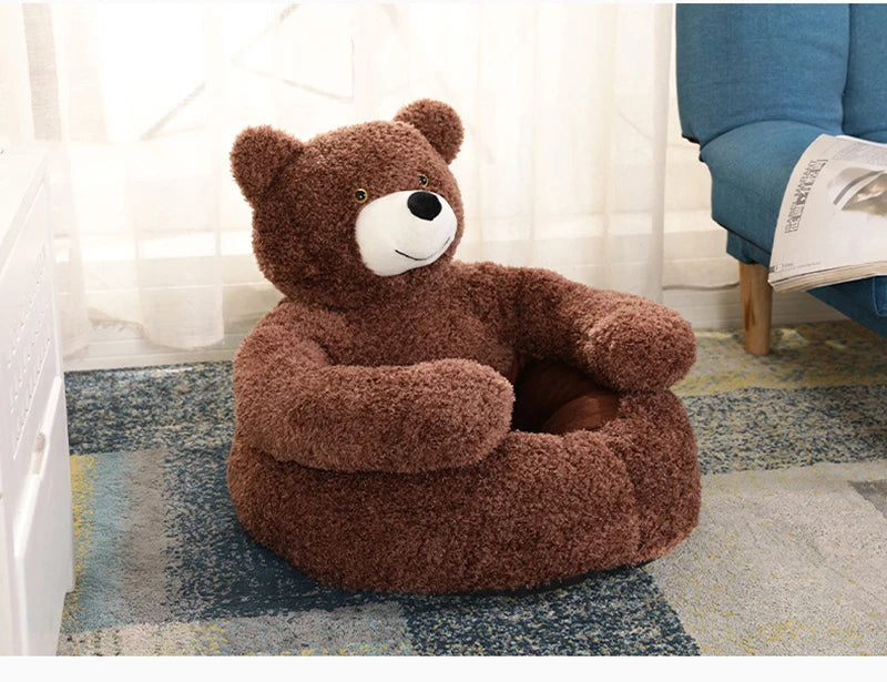 Cama Ultra Suave para Mascotas — Diseño Oso Abrazo | Perros y Gatos 🐻