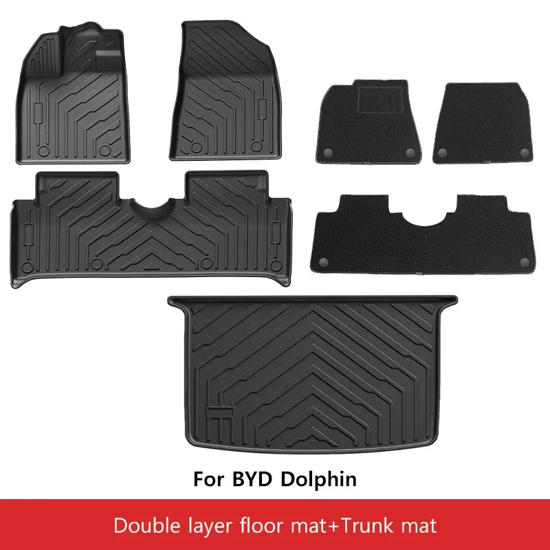 Tapetes TPE para BYD Dolphin LHD 2021-2026 - Piso y Maletero Impermeable