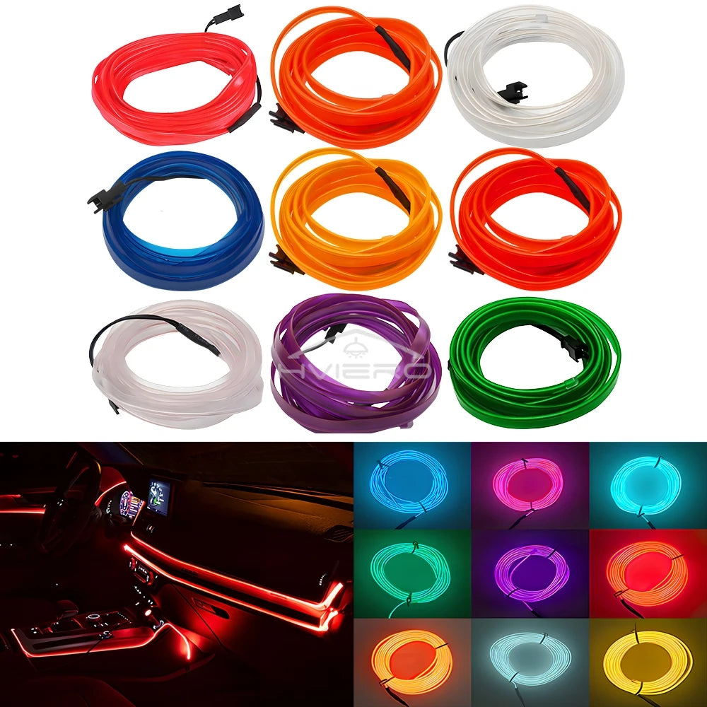 Tira LED Interior Auto 1M-5M - Luz Neón Flexible USB Decorativa