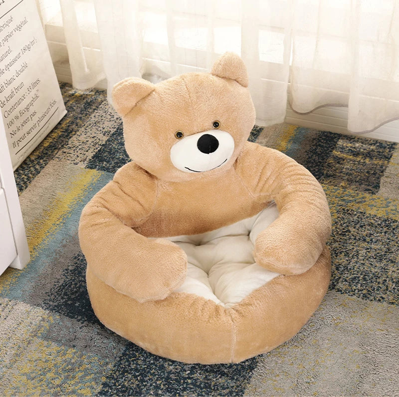 Cama Ultra Suave para Mascotas — Diseño Oso Abrazo | Perros y Gatos 🐻