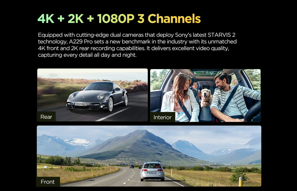 Cámara para Auto VIOFO 4K HDR WiFi — Modo Estacionamiento 24H