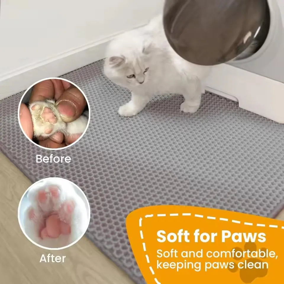 Alfombrilla Impermeable para Arenero de Gatos – Tapete Antideslizante Lavable con Doble Capa