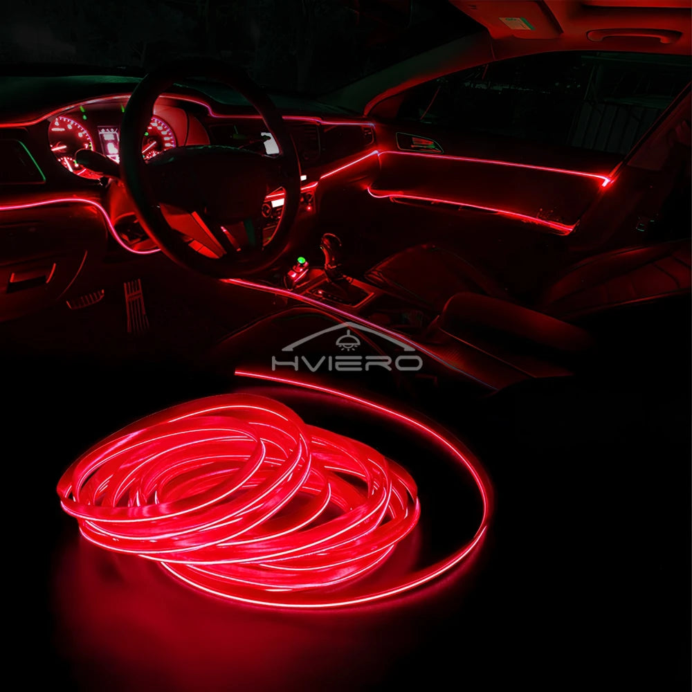 Tira LED Interior Auto 1M-5M - Luz Neón Flexible USB Decorativa